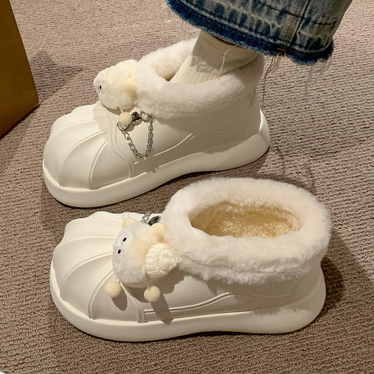 Bottes de neige à plateforme Femme Doublées en polaire Épais Imperméable