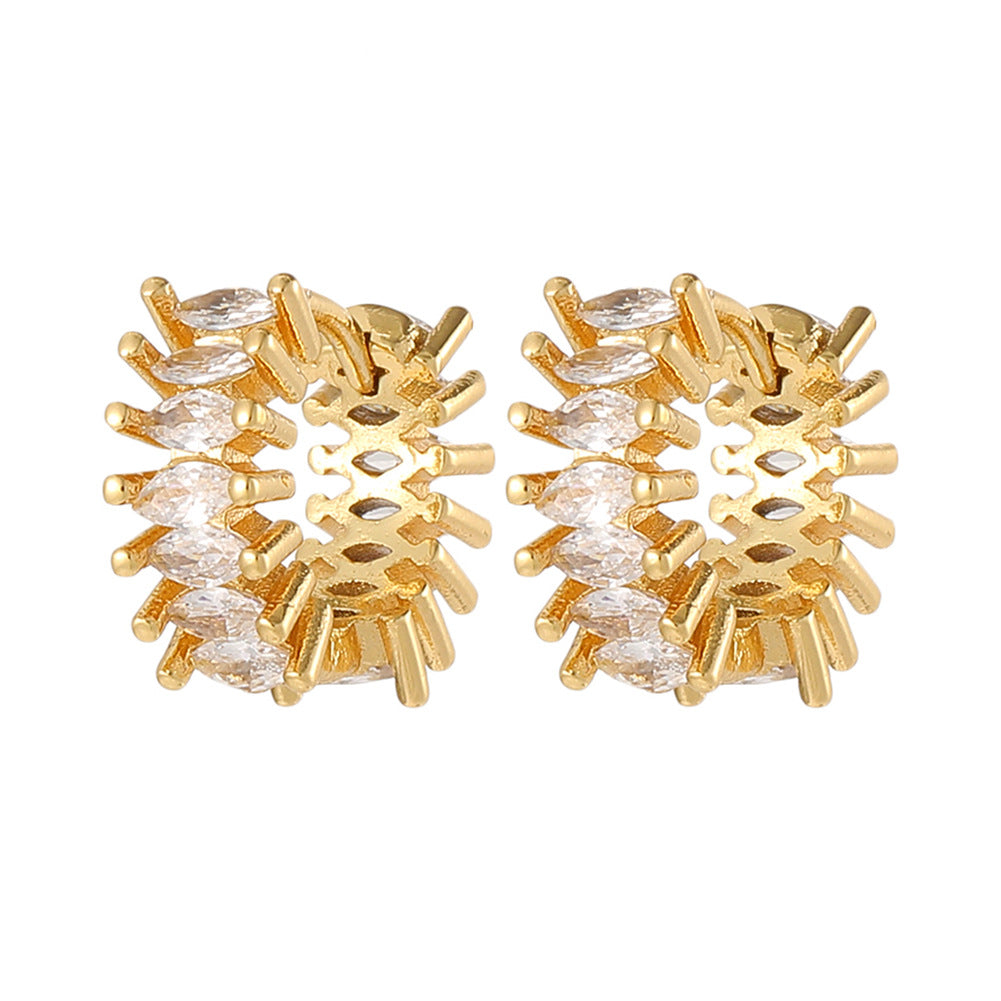 Boucles d'oreilles en or 18 carats plaqué cuivre à la mode, géométriques