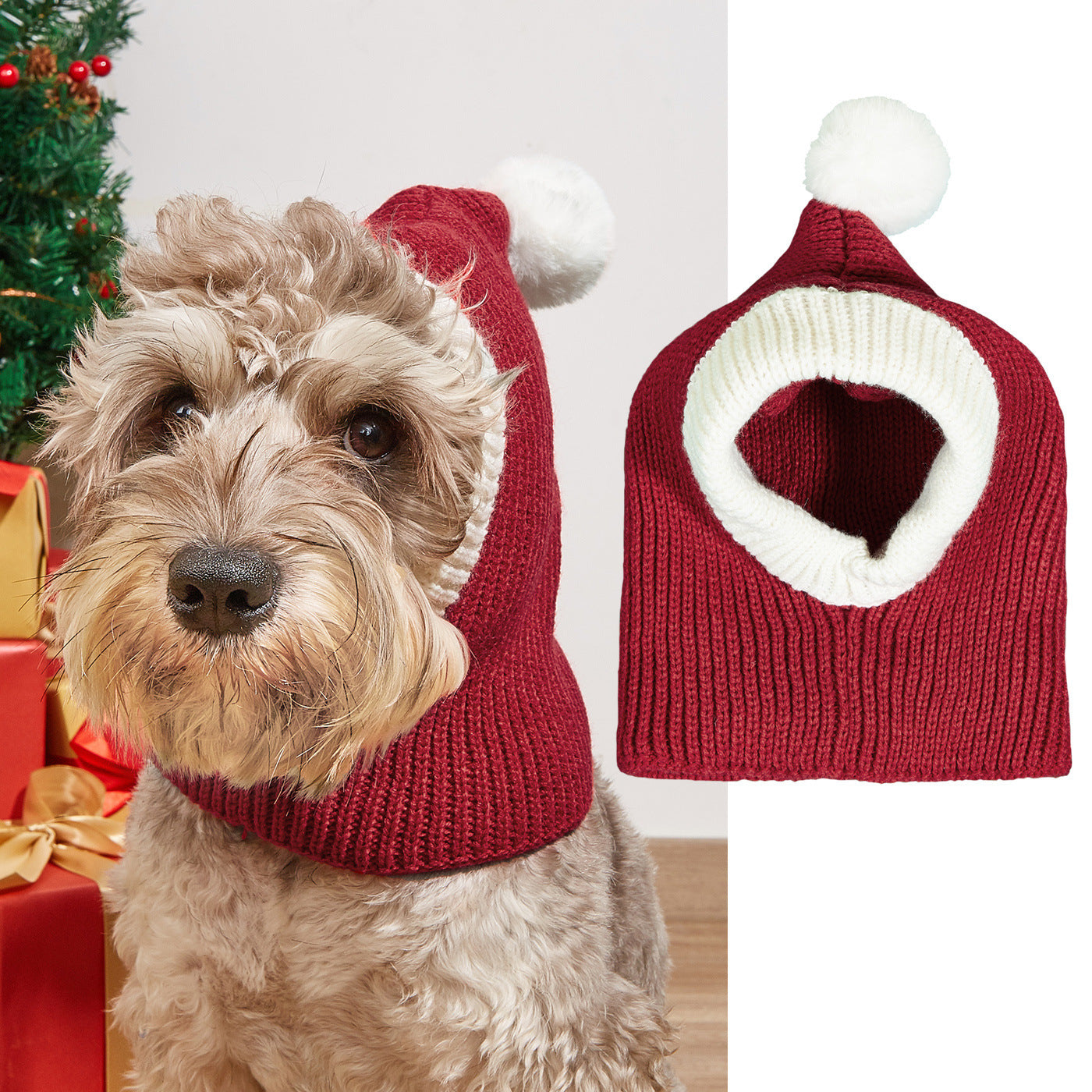 Noël nouvelle atmosphère amour flocon de neige wapiti impression tricoté chaud chien de compagnie chat boule de fourrure chapeau