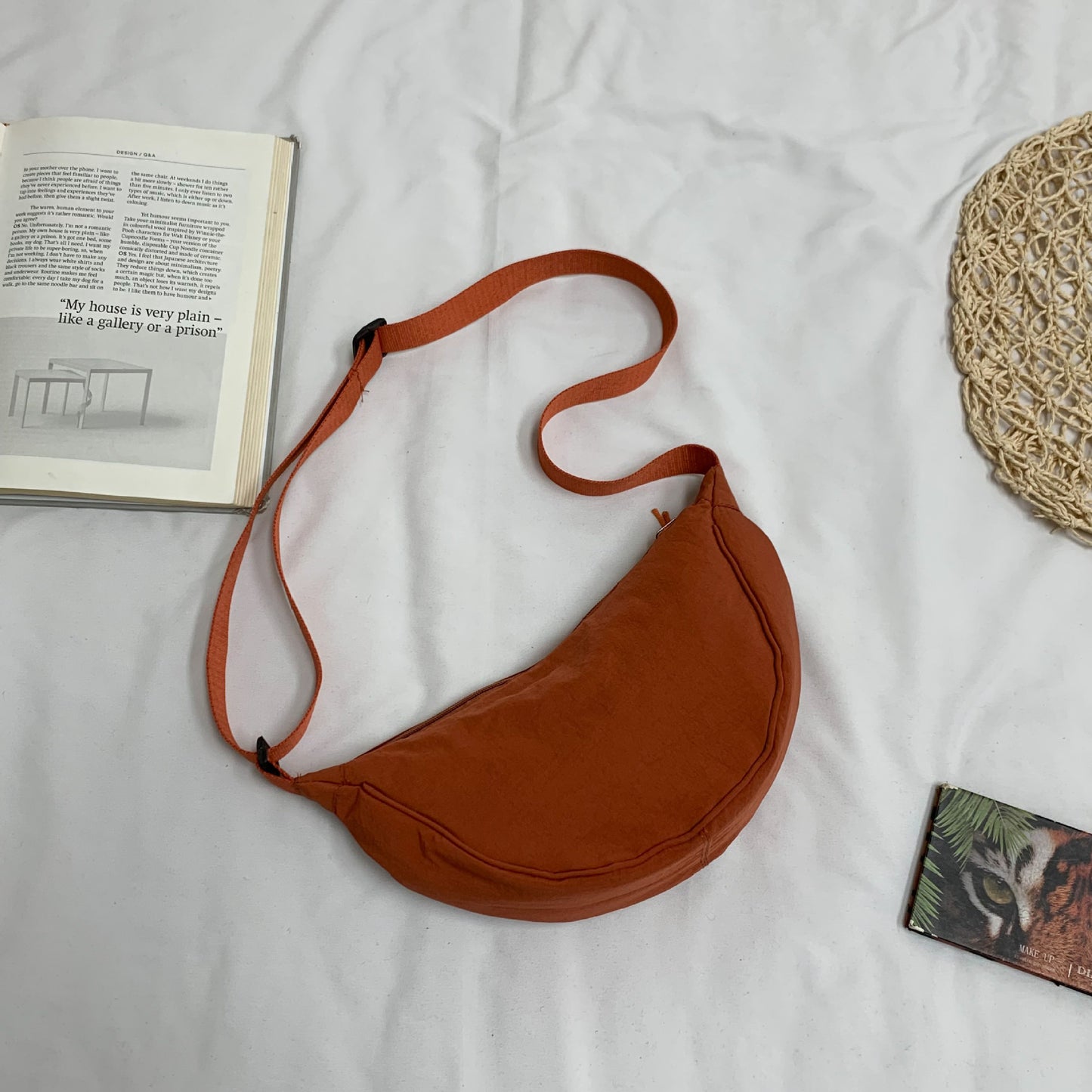 Sac messager à bandoulière de Style occidental, couleur unie, à la mode, assorti avec tout, Style coréen Ins