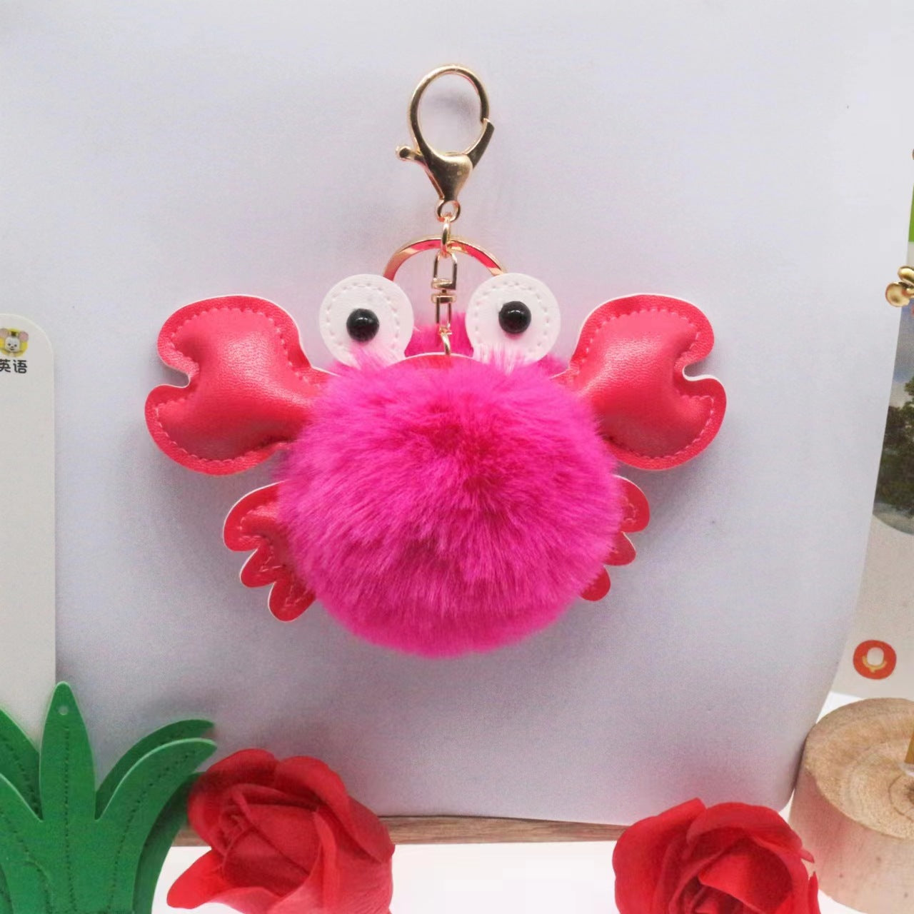 Pendentif porte-clés crabe mignon de dessin animé