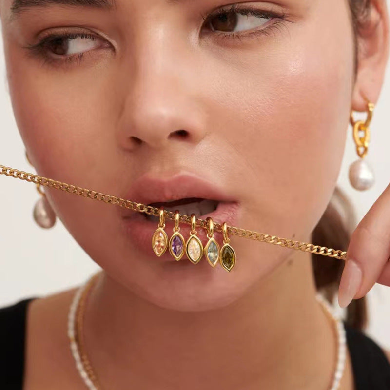 Fashion Multicolor Eye Zircon Necklace