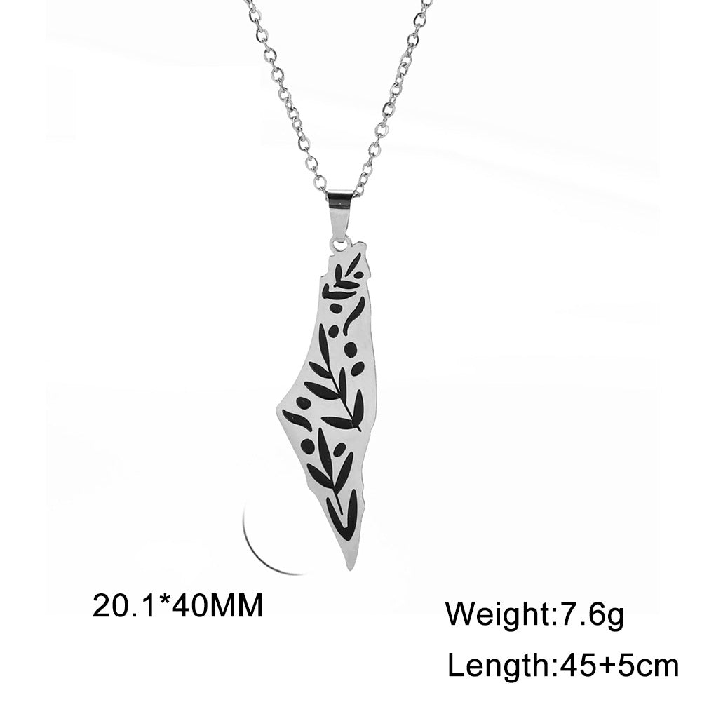 Collier en acier inoxydable avec pendentif à motif végétal poli Double face, ternissement par Corrosion