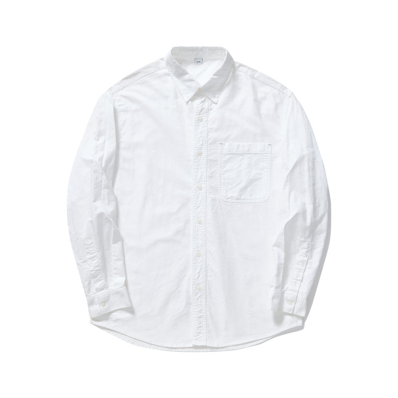 Oxford Long Sleeve Shirt Simple Solid Color