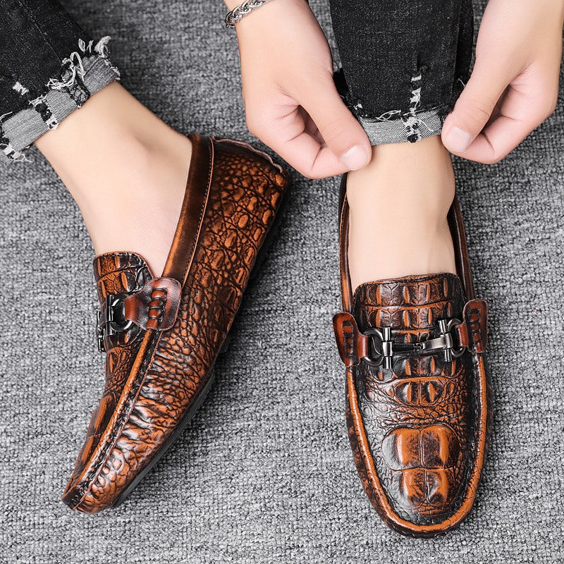 Gommino motif Crocodile chaussures pour hommes chaussures d'affaires respirantes