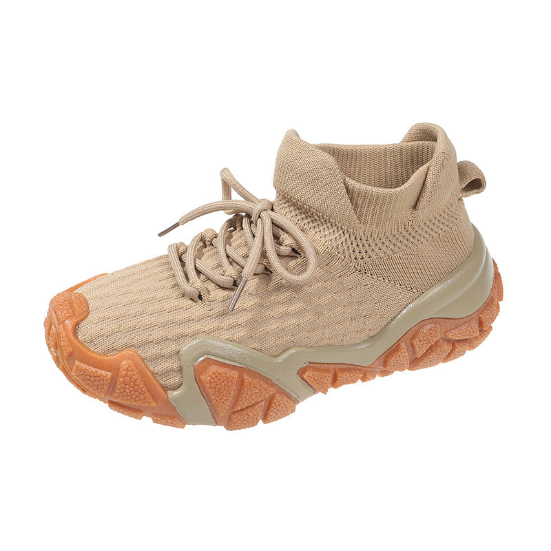 Chaussures monocouches de sport décontractées Flyknit de couleur unie