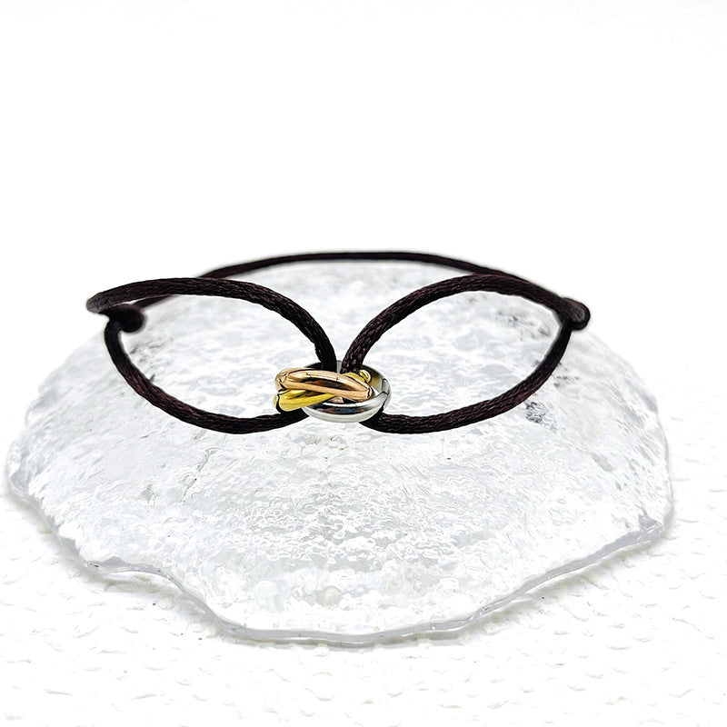 Three-color Circle Woven Lucky Carrying Strap Advanced Sense