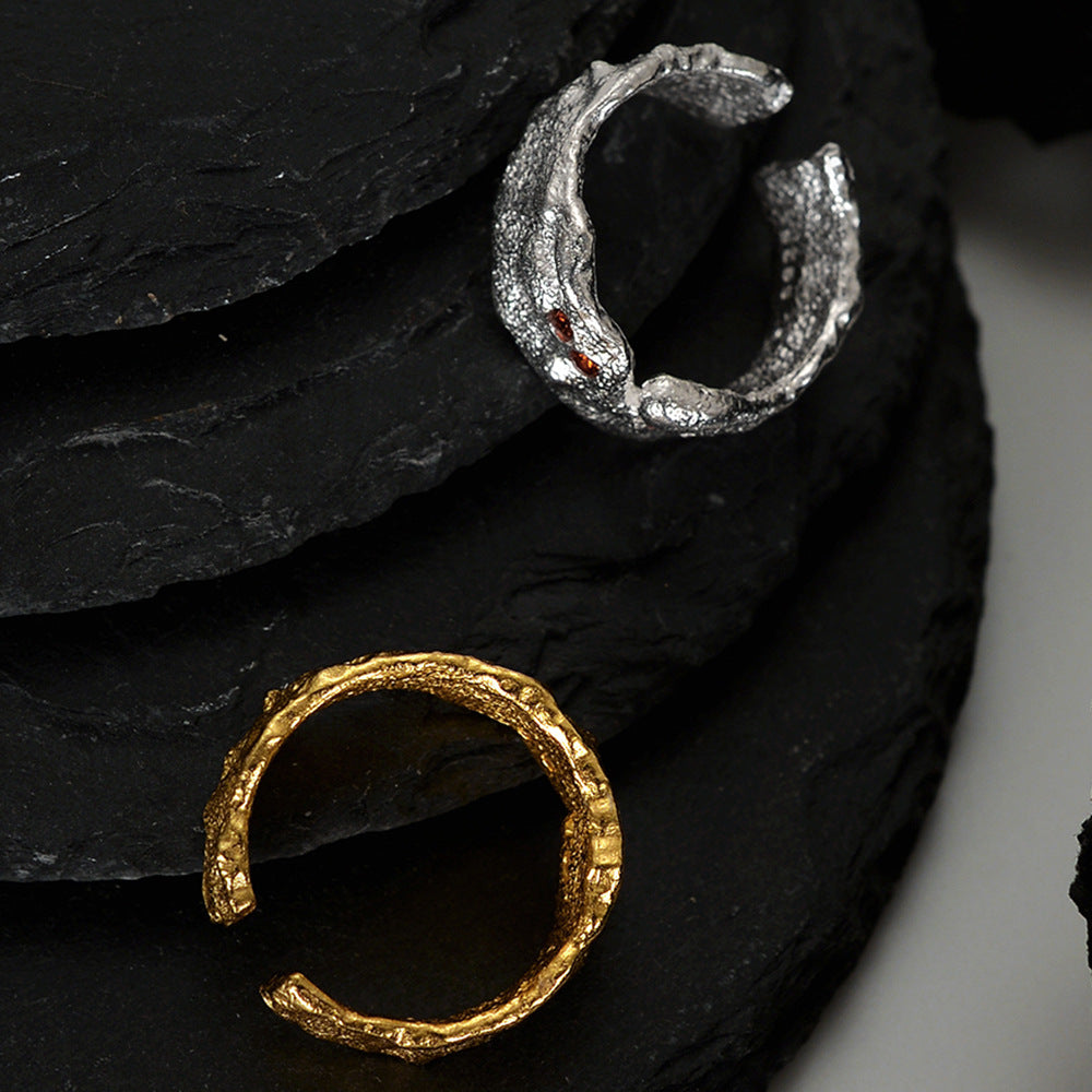 Silver Water Texture Ring For Women