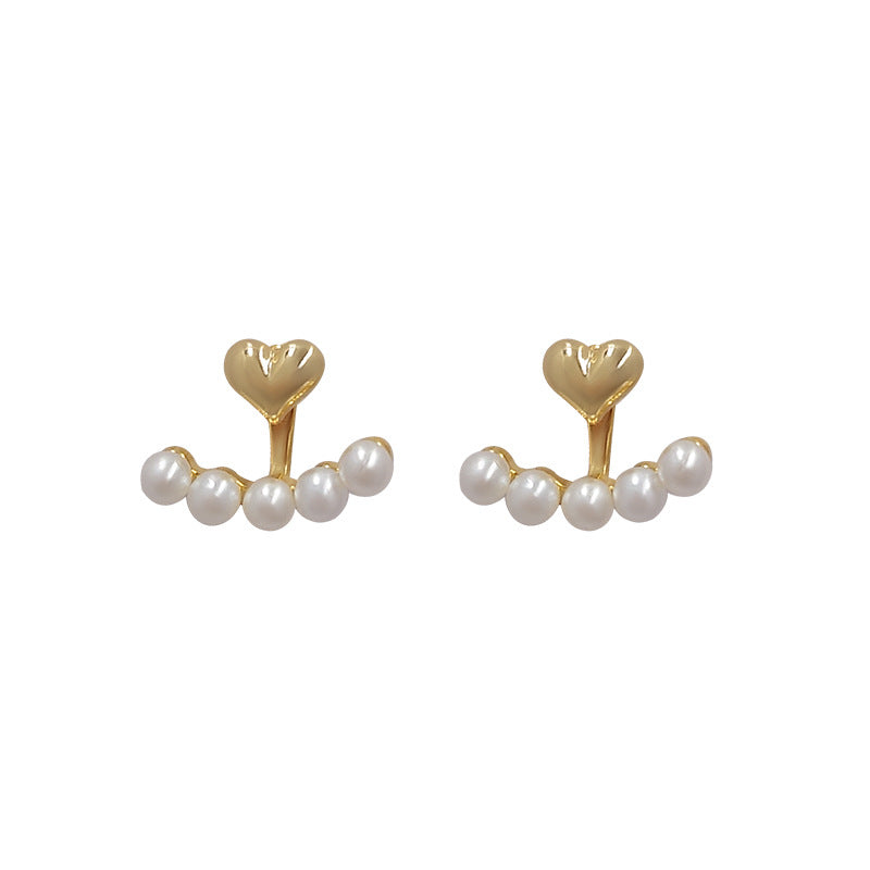 Boucles d'oreilles en argent avec petites perles, aiguille, Design féminin