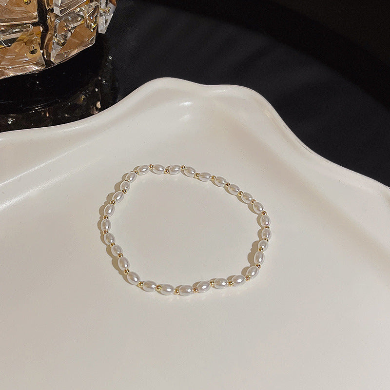 Pulsera versátil de perlas y flores de circón