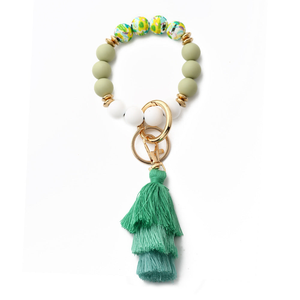 Bohemian Style Tassel Pattern Silica Gel Bracelet