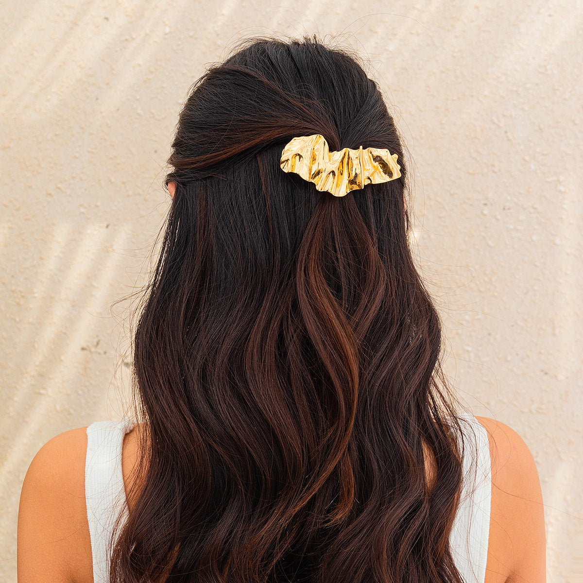 Pasadores Cuadrados Plisados ​​Irregulares Moda