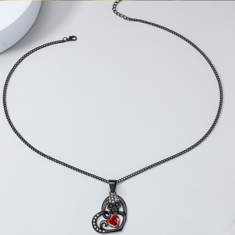 Women's Fashion Love Skull Pendant Necklace