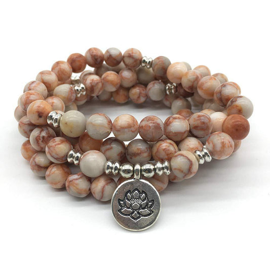 Bracelet Lotus Toile d'Araignée Rouge