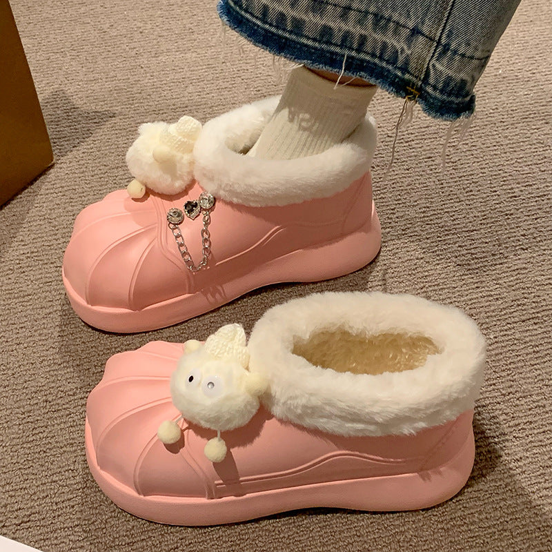 Bottes de neige à plateforme Femme Doublées en polaire Épais Imperméable