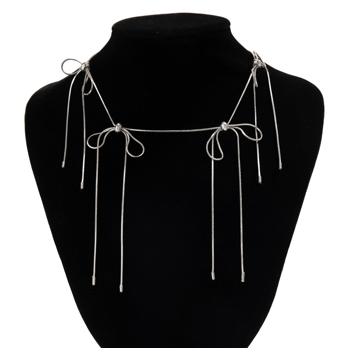 Collier à nœud pour femme, niche, nœud de chaîne
