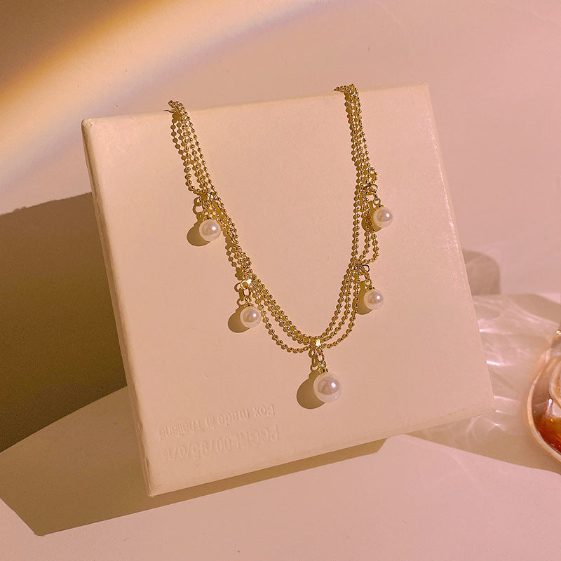 Collier de perles d'amour à coutures assorties pour femmes
