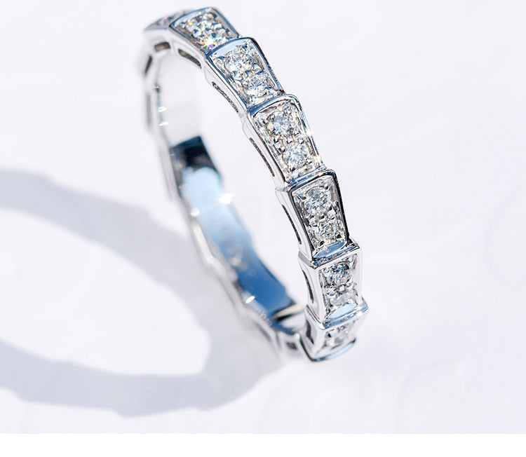 Fine Snake Ring Micro-inlaid Full Diamond Shape