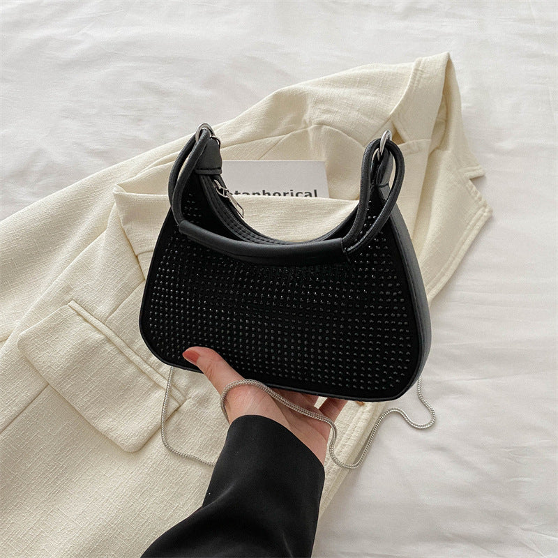 Bolso bandolera con cadena de diamantes de imitación de moda con diamantes ligeros