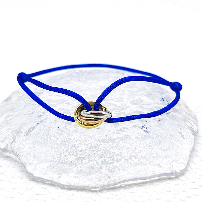 Three-color Circle Woven Lucky Carrying Strap Advanced Sense