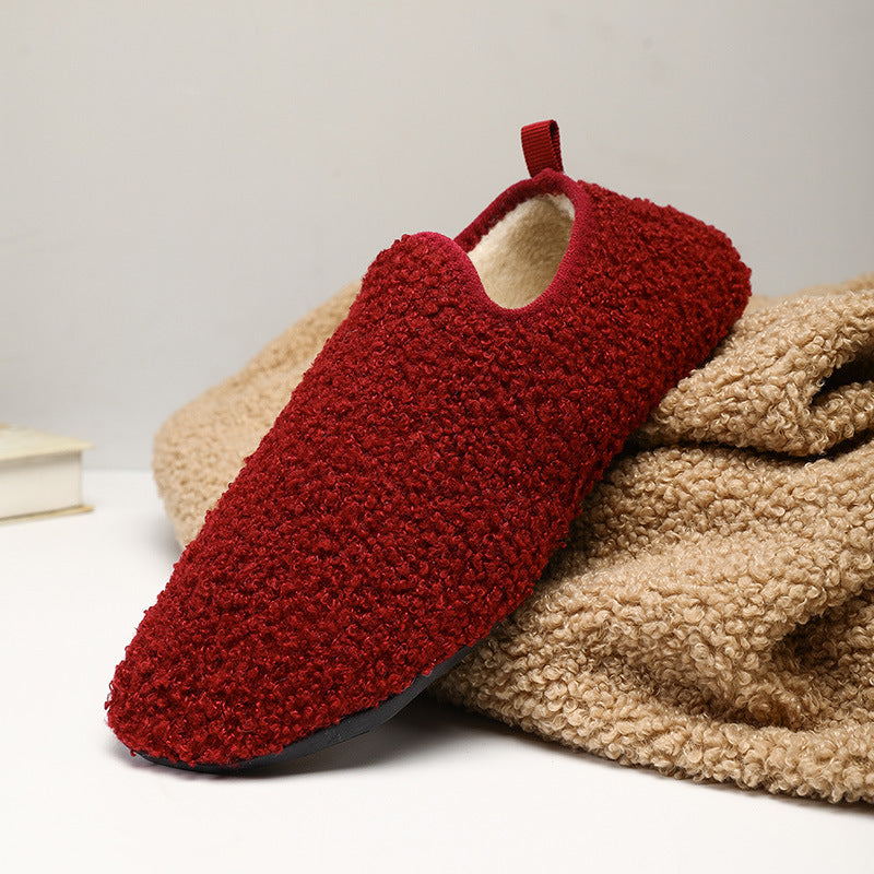 Winter Plain Home Indoor Cotton Slippers Confinement Soft Bottom