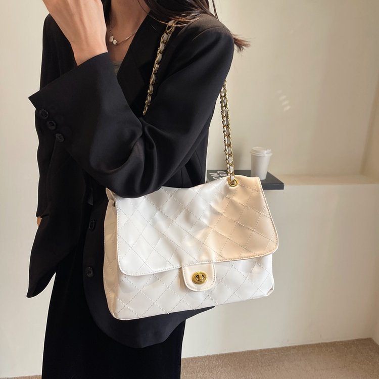 Sac à chaîne en losange rétro Simple de grande capacité, sacoche sous les bras