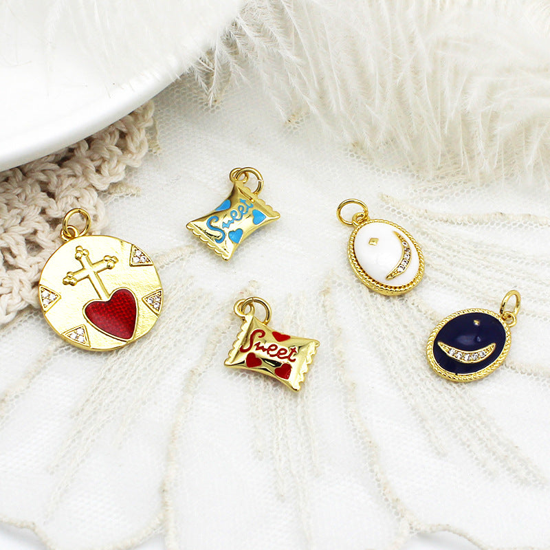 Bonbons amour coeur pièce suspendue pendentif collier boucles d'oreilles bricolage matériel accessoires