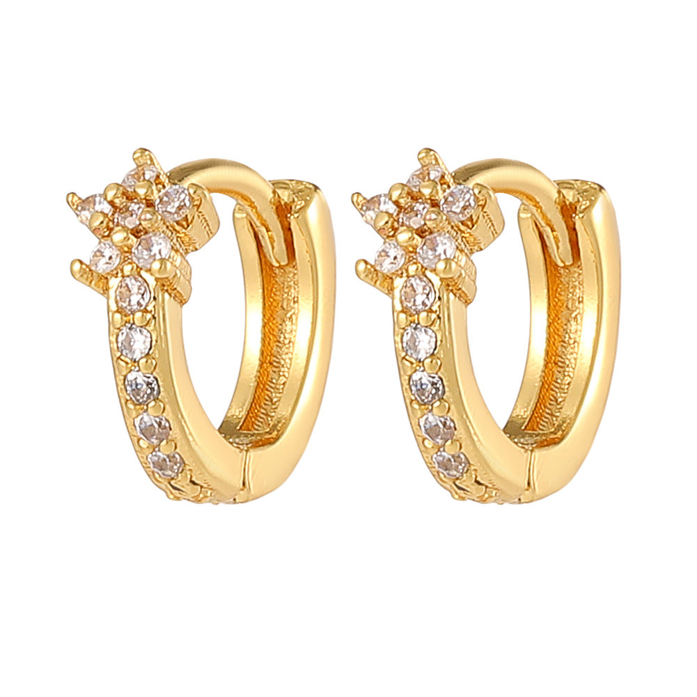 Boucles d'oreilles en or 18 carats plaqué cuivre à la mode, géométriques