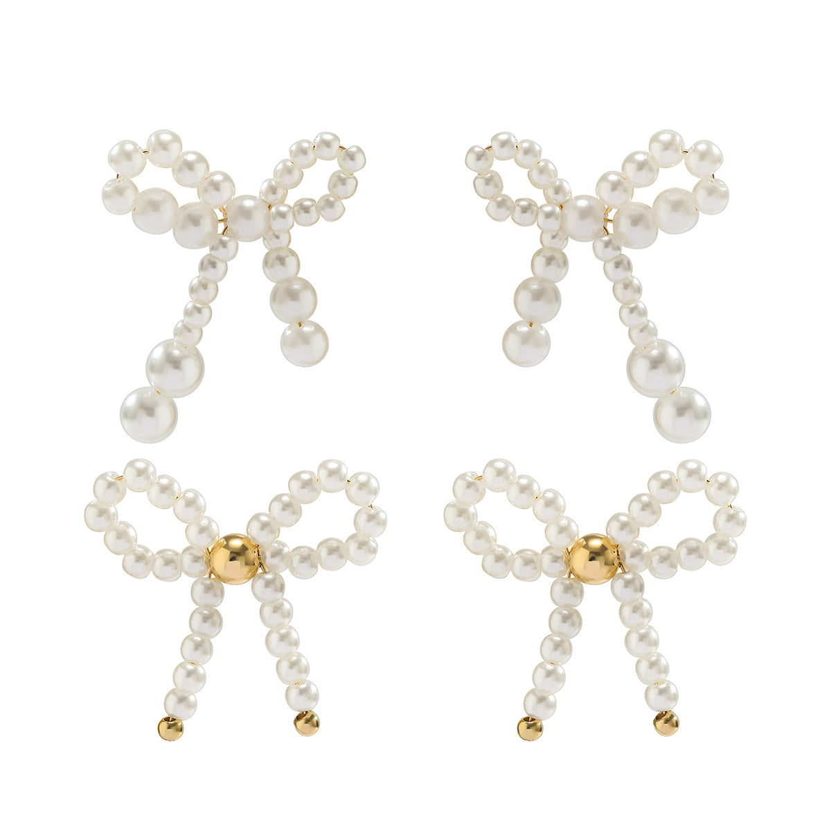 Boucles d'oreilles à pampilles françaises, nœud européen et américain, simples