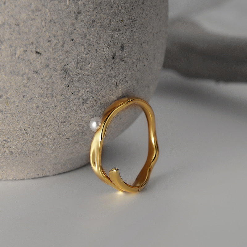 Bague irrégulière simple en argent sterling
