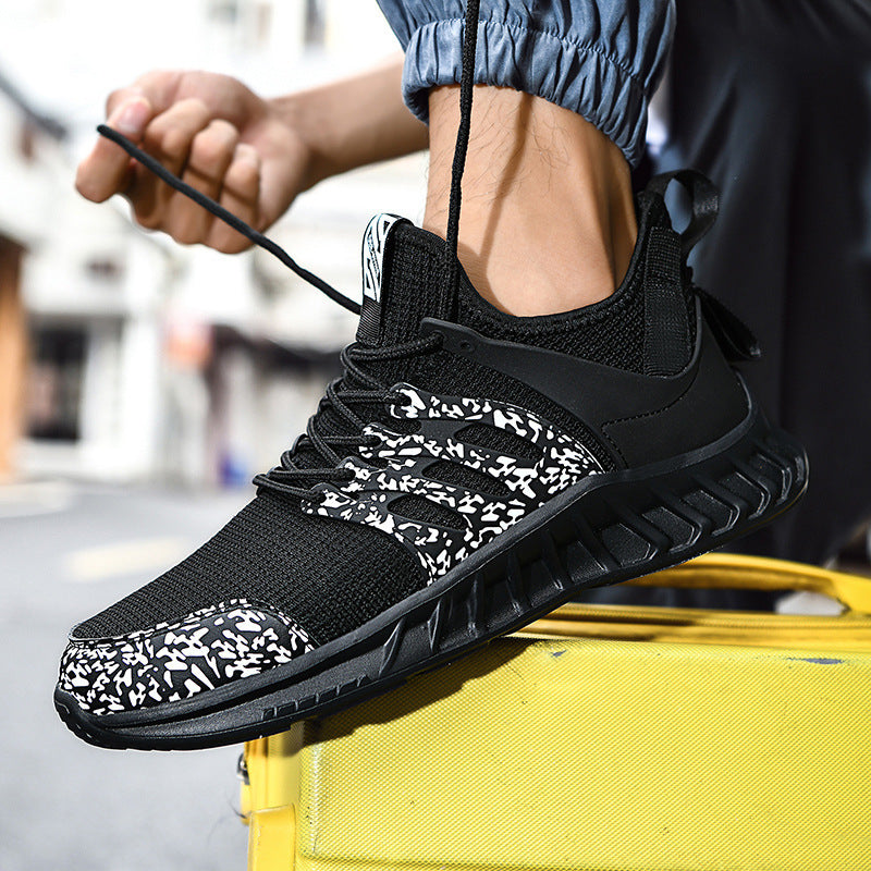 Baskets en maille tissée volante, nouvelles chaussures de course décontractées légères et respirantes pour l'extérieur