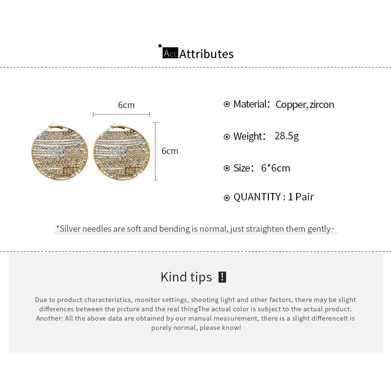 Diamond Round Earrings High-grade