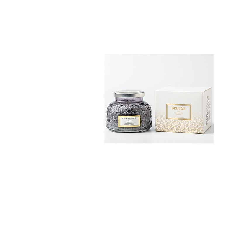 Bougie d'huile essentielle de sommeil d'intérieur sans fumée en acier inoxydable en verre de secours de tambour latéral avec couvercle bougie d'aromathérapie de chambre à coucher