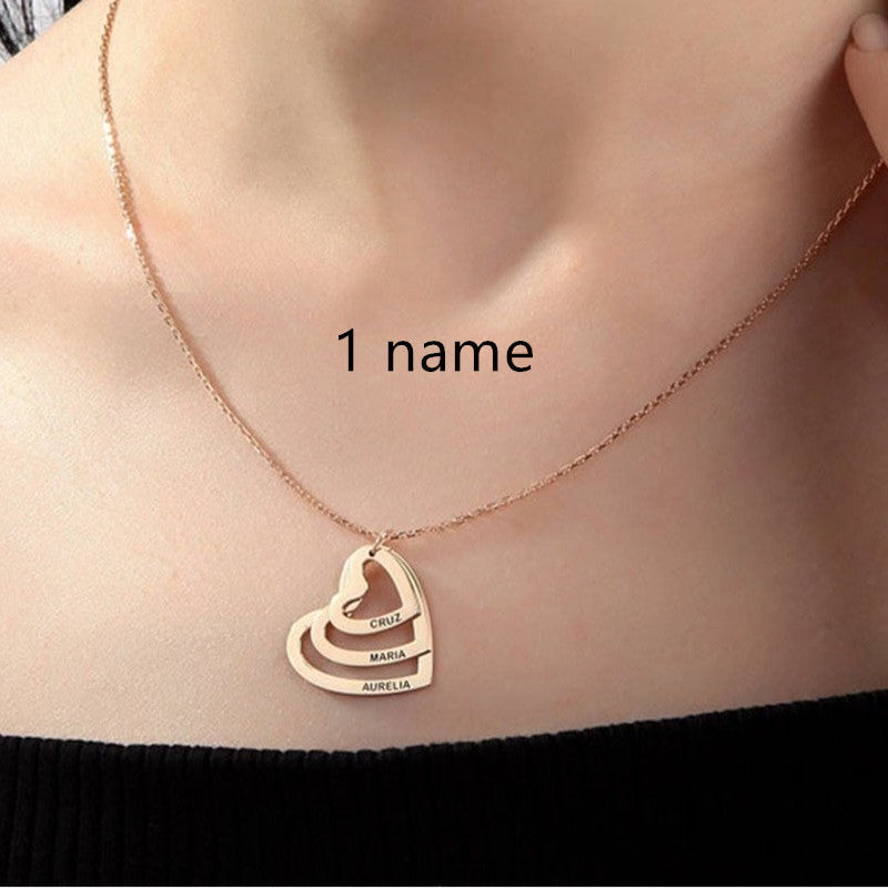 Collier pendentif personnalisé multi-amour avec nom