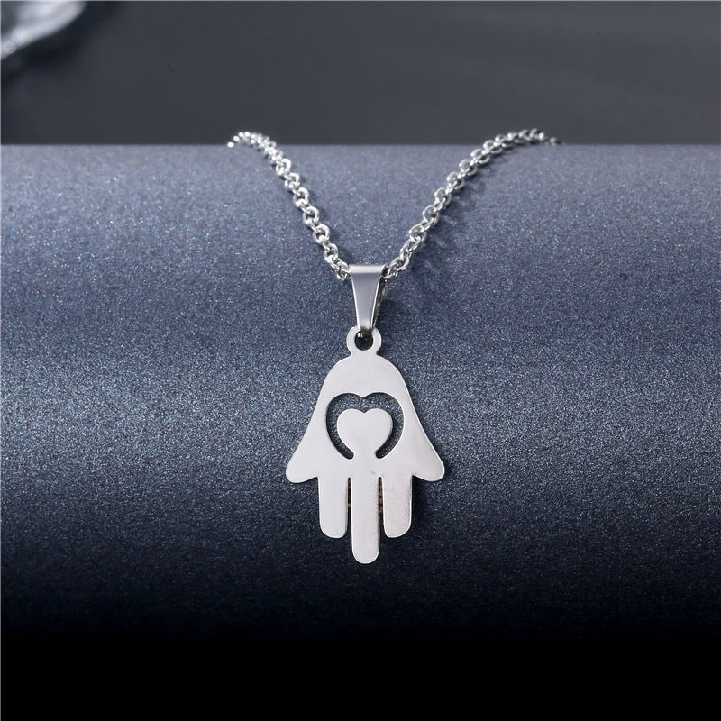 Collier Géométrique Simple Creux Coupe Acier Inoxydable