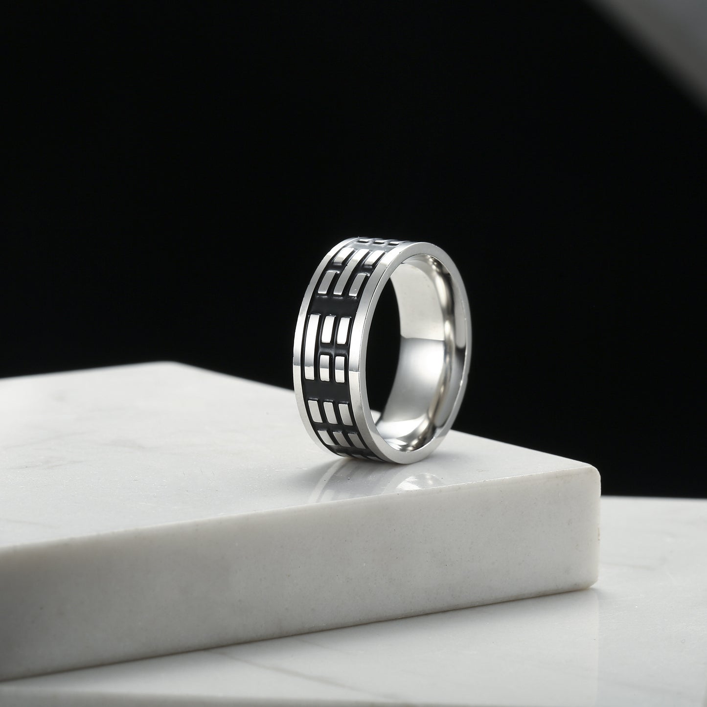 Simple Personality Stainless Steel Titanium Steel Men's Ring