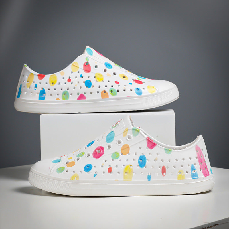 Hole Shoes Graffiti Sandales de plage décontractées pour hommes et femmes