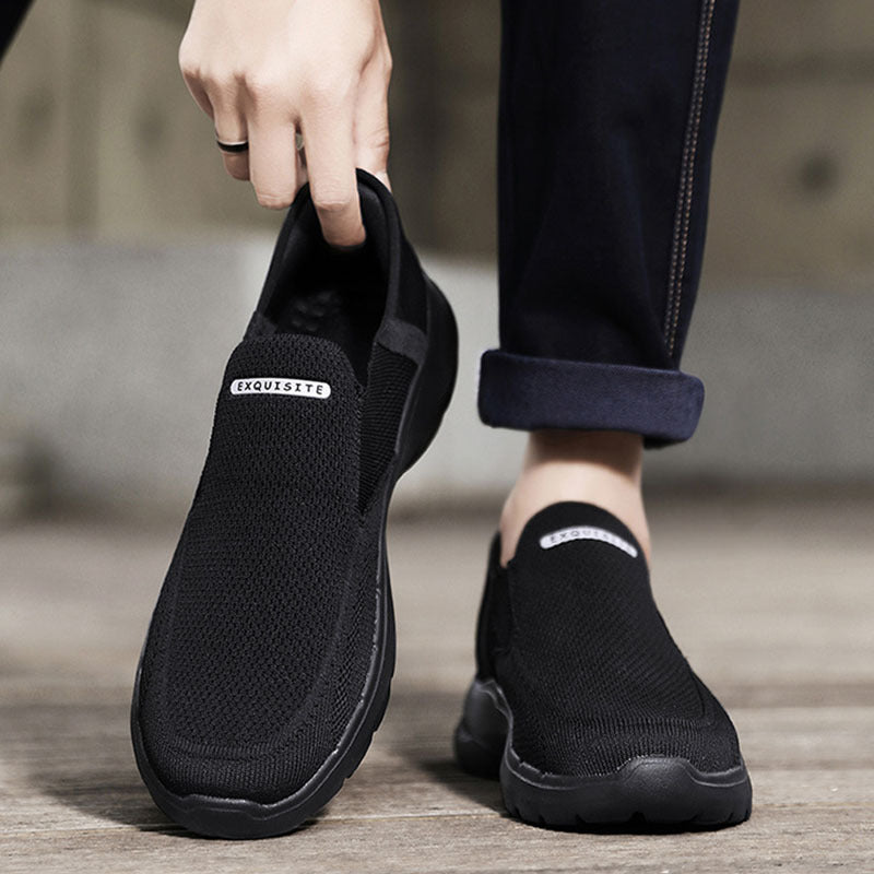 Mocassins Lofter à enfiler de grande taille pour hommes, chaussures décontractées respirantes en maille tissée à la mouche