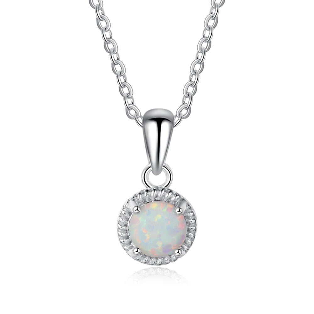 Women's Opal Opal Woven Silver Necklace