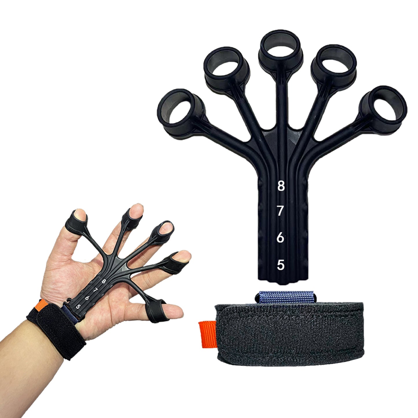 Tensor abdominal de rehabilitación de entrenador de flexión y extensión de dedo de silicona