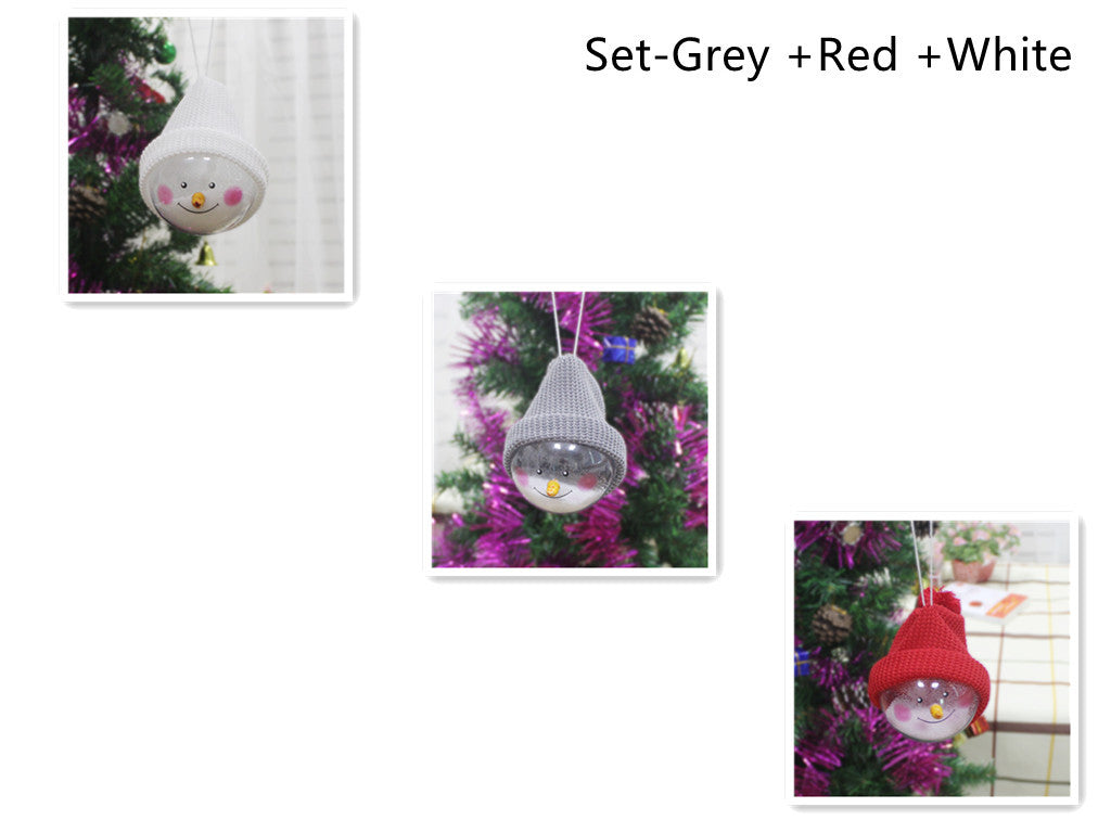 Décorations de noël créatives, bonhomme de neige, jouets pour enfants, boule de noël en plastique, pendentif de noël
