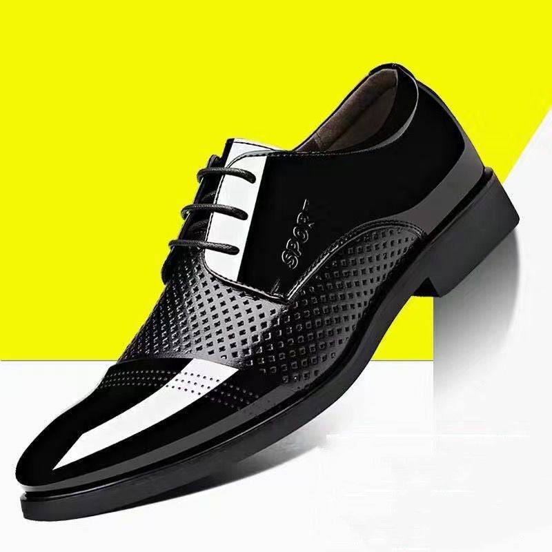 Zapatos casuales de cuero puntiagudos coreanos para hombres