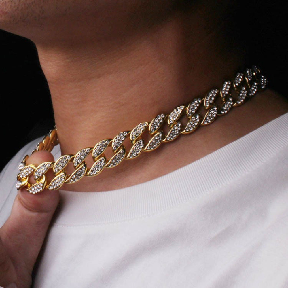 Full Diamond Inlaid Full Diamond Necklace Hipster