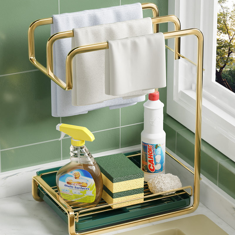 Porte-éponge mural, organisateur de cuisine, égouttoir à vaisselle, brosse, porte-savon avec plateau de vidange, porte-chiffon, accessoires de salle de bains et de cuisine