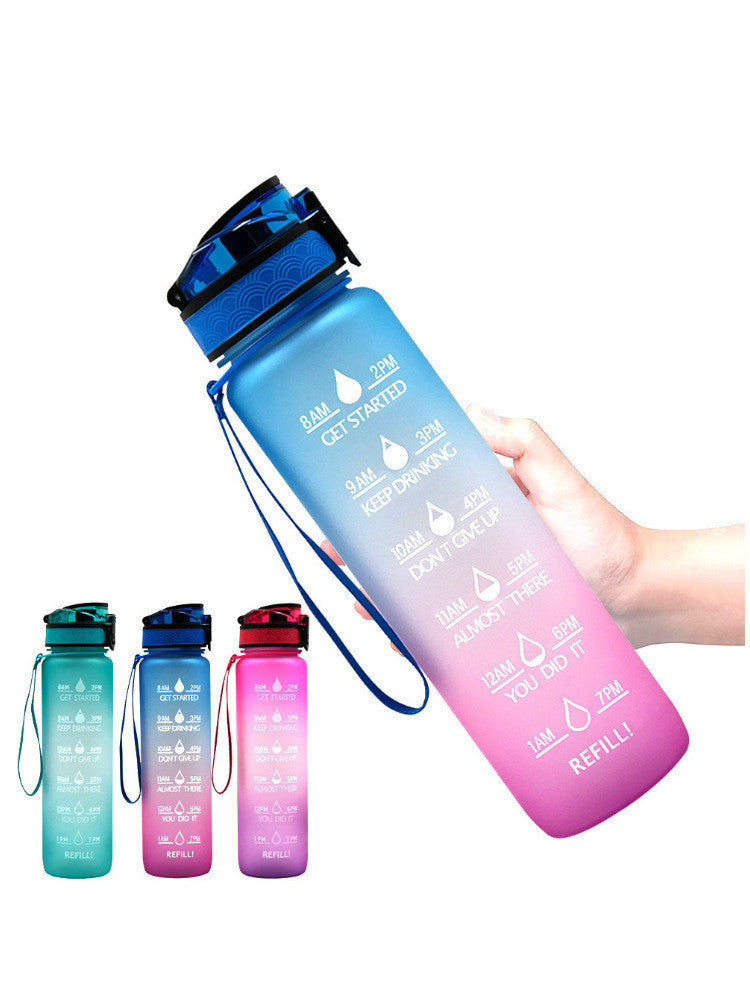 Frasco transparente, botella de agua de 1000ml, botella Kawaii embotellada, infusor sin Bpa, botella de agua transparente para deportes de leche de plástico, taza Kawaii