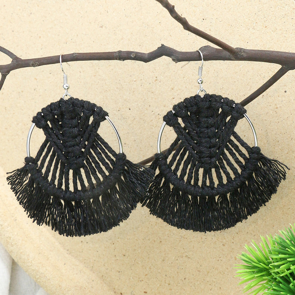 Boucles D'oreilles Gland Tissage Fait Main Style Ethnique Géométrique Creux