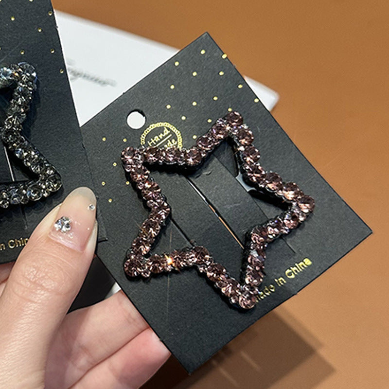 Épingle à cheveux étoile en strass Simple haut de gamme, coiffure féminine douce et Cool