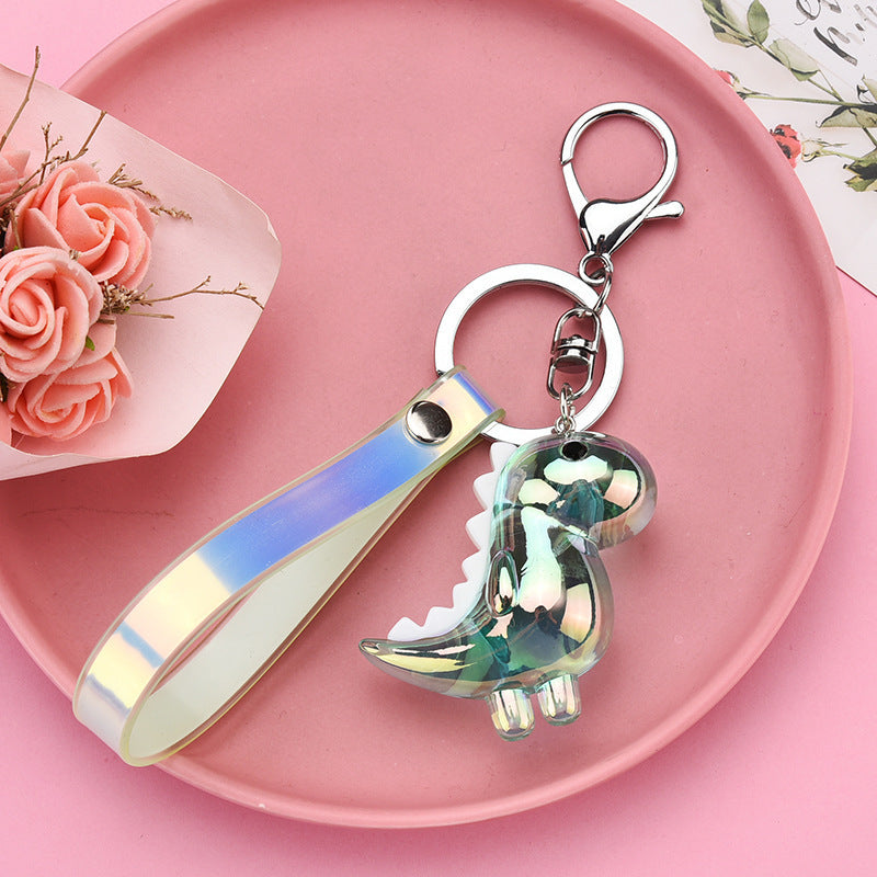 Acrylic Pendant Electroplated Dinosaur Keychain