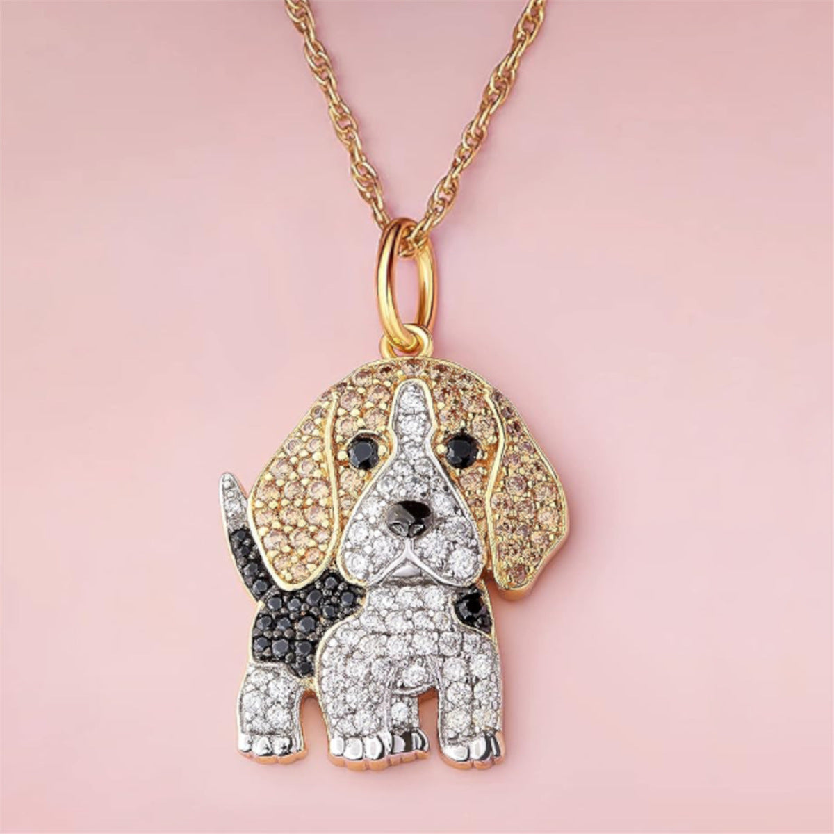Cute Beagle Dogs Pendant Necklace Exquisite Cartoon Puppy Necklace