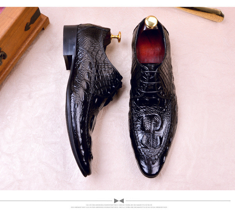Zapatos de vestir para hombre con estampado de cocodrilo británico